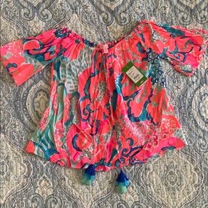 Lilly Pulitzer Off the Shoulder Top Size XSmall